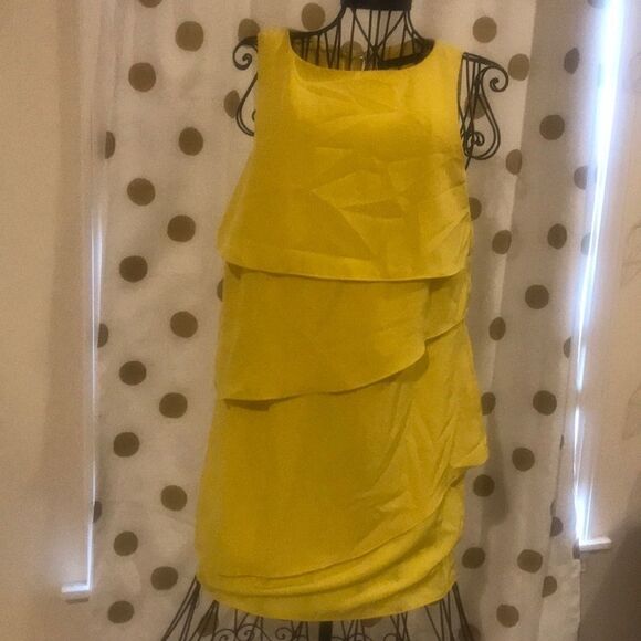ZARA Basic Yellow Panel Dress - Size Medium - Picture 2 of 8